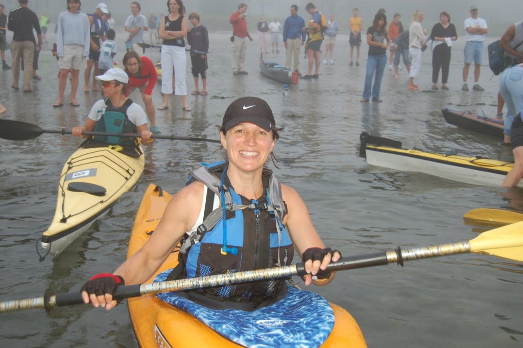 Nancy in her kayak at the Sea to Summit Race